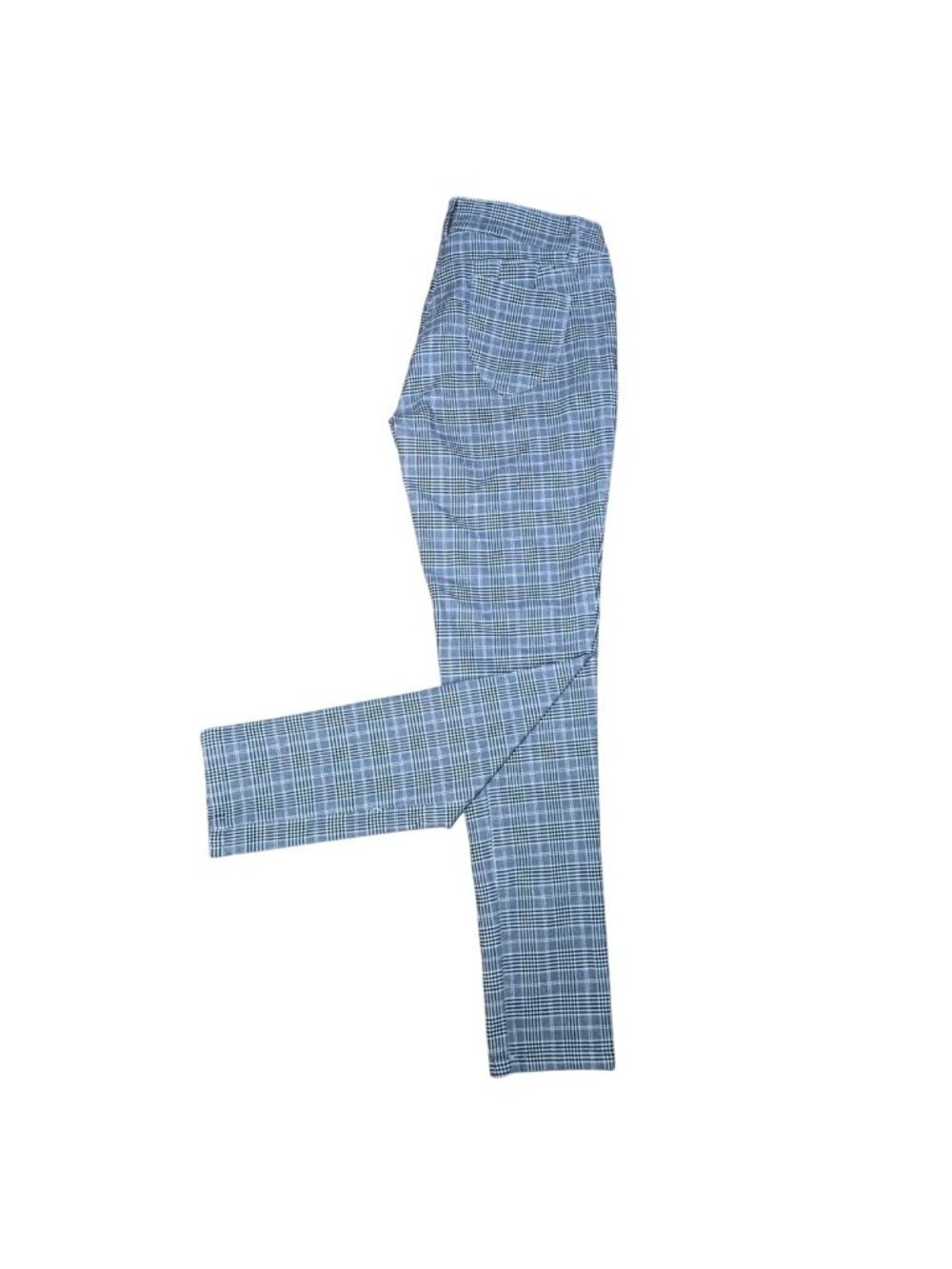 Sabrina Lauren Womens Skinny Plaid Pants Size 12 Black White Stretch Career.